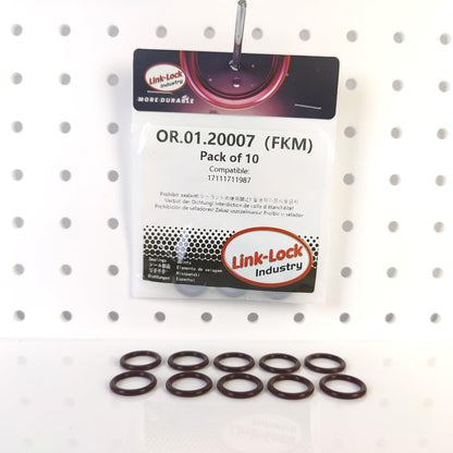 링크-록 10개 FKM 바이톤 OR.01.20007 엔진 냉각수 파이프/물 호스 O-링 17111711987 BMW N42 N46 N45 N52 N43 N51 N52 N53 M62 N47 N20 M54용