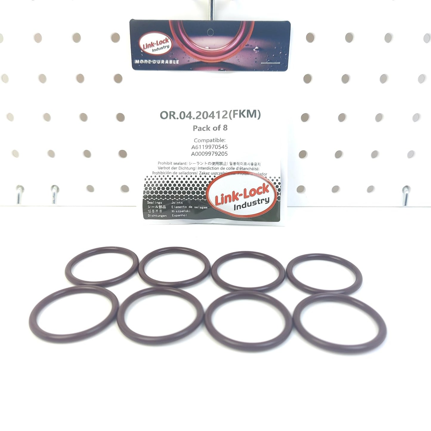 LINK-LOCK 8PCS OR.04.20412 FKM Viton Sealing O-Ring Kit of Engine Oil Separator A6119970545 6119970545 A0009979205 0009979205 for MERCEDES-BENZ