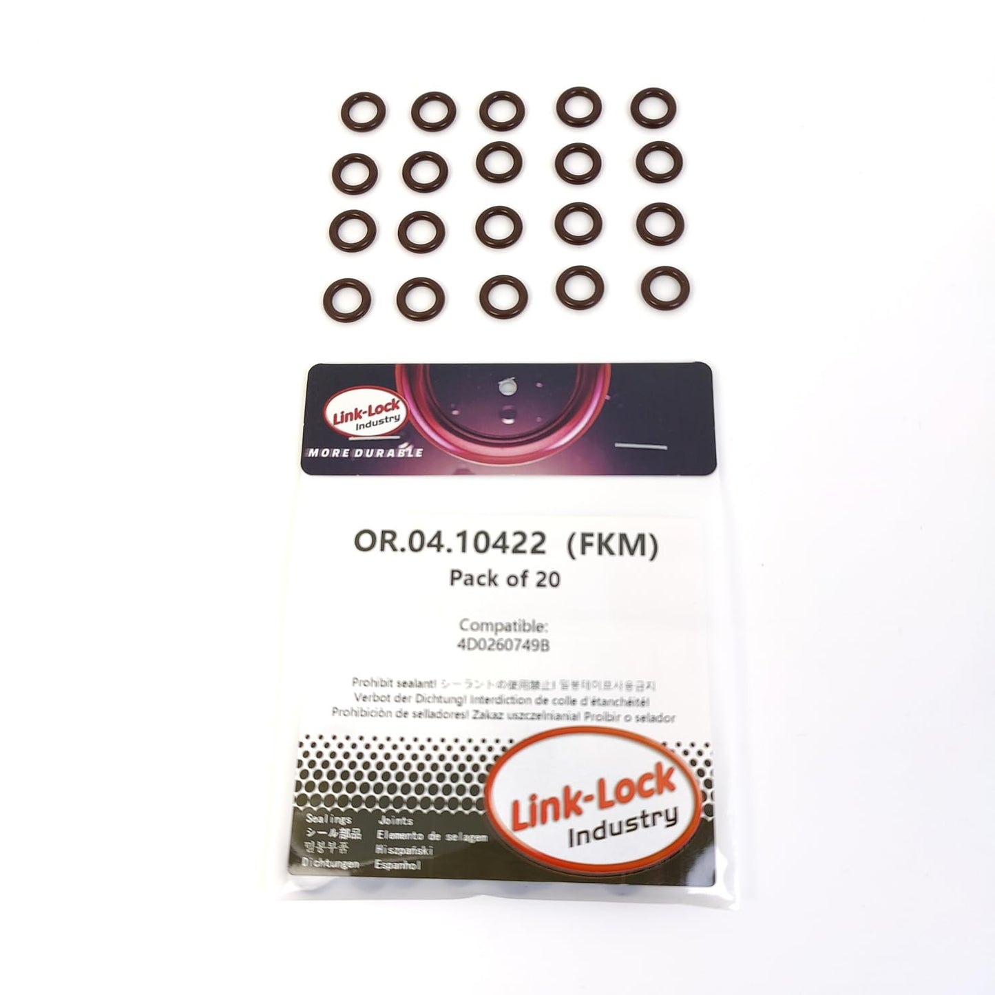 LINK-LOCK 20PCS OR.04.10422 FKM Viton Sealing O-Ring Kit of Air Condition Pipe 4D0260749B For AUDI For VW