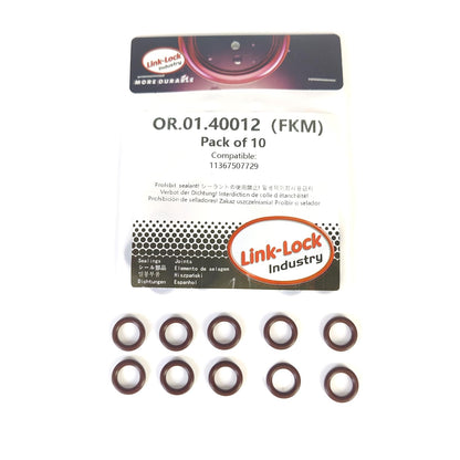 LINK-LOCK 10PCS FKM Viton OR.01.40012 Engine check valve O-RING gasket 11367507729 for BMW N13 N51 N52 N53 N54 S65 N62 N12 N14 N16 N18