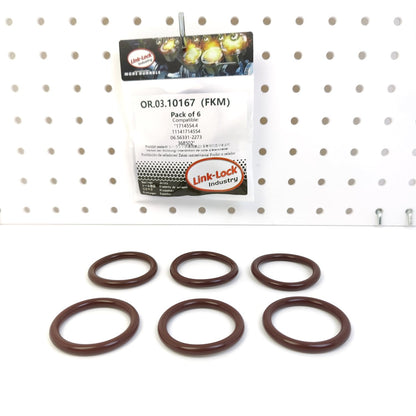 LINK-LOCK 6個 OR.03.10167 FKMバイトン製シーリングOリングキット クーラントパイプライン用 1714554.4 11141714554 06.56331-2273 368502 BMW-M40用 SCANIA用 MAN用