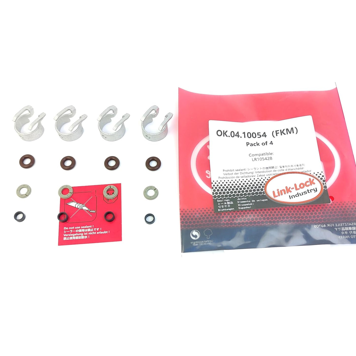 LINK-LOCK 4Set OK.04.10054 fuel injector repair kit LR105428 with FKM Viton O-RING For LAND ROVER 2.0T P400 L6 PT306 PT204