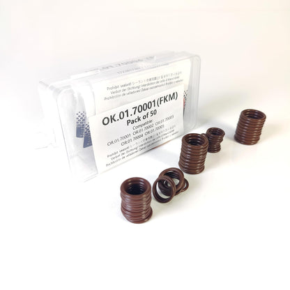 LINK-LOCK 50PCS FKM Viton OK.01.70001 O-RING Kit for transmission cooling pipe 17227613656 17227800958 17211742636 for BMW E46 E90 E93 E60 E65 F82 E66 F02 E70 E71 E85