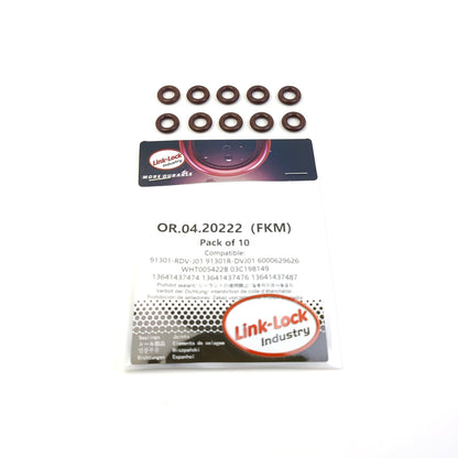 LINK-LOCK 10PCS OR.04.20222 FKM Viton Sealing O-Ring Kit of Injector 91301-RDV-J01 91301R-DVJ01 6000629626 WHT005422B 03C198149 13641437474 13641437476 13641437487 13647509752 13647516741 12642639