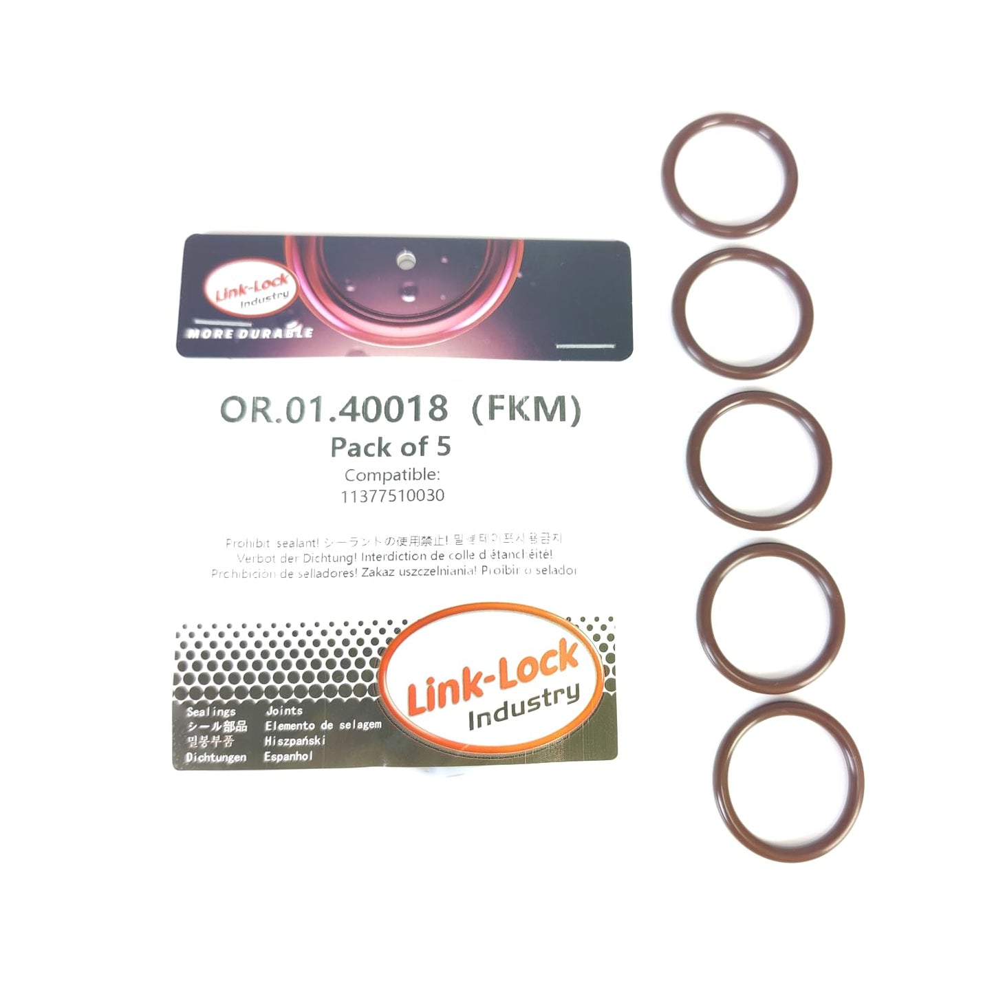 LINK-LOCK 5PCS FKM Viton OR.01.40018 Engine Positioning sleeve O-RING gasket 11377510030 for BMW N46