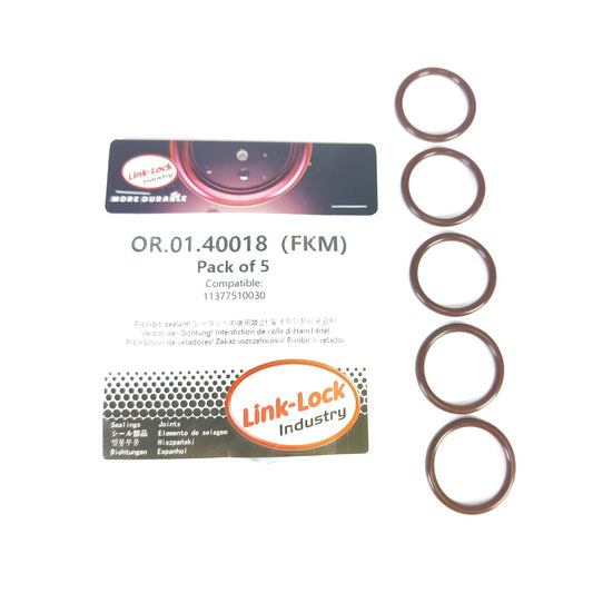 LINK-LOCK 5PCS FKM Viton OR.01.40018 エンジン位置決めスリーブ Oリングガスケット 11377510030 BMW N46用