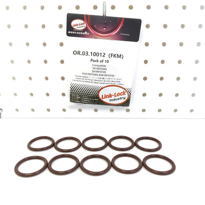 LINK-LOCK 10PCS OR.03.10012 FKM Viton Sealing O-Ring Kit Of Fuel injector bracket 5419970345 5419970745 A5419970345 A5419970745 For MERCEDES-BENZ-OM460 OM457 OM942 OM521