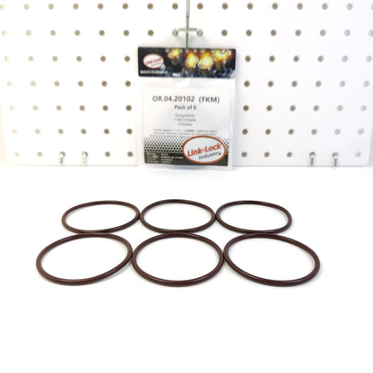 LINK-LOCK 6PCS OR.04.20102 FKMバイトンシーリングOリングキット 排気ガスターボチャージャー用 11657535440 7535440 BMW用