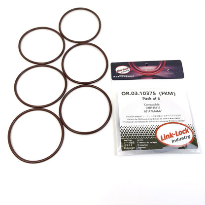 LINK-LOCK 6個 OR.03.10375 FKMバイトンターボチャージャーインテークホース用シーリングOリングキット 04B145117 68147614AA AUDI-CUSB用 SEAT-CUSA用 VW-CUSA DCXA CUSB用 JEEP-EXF EXN用