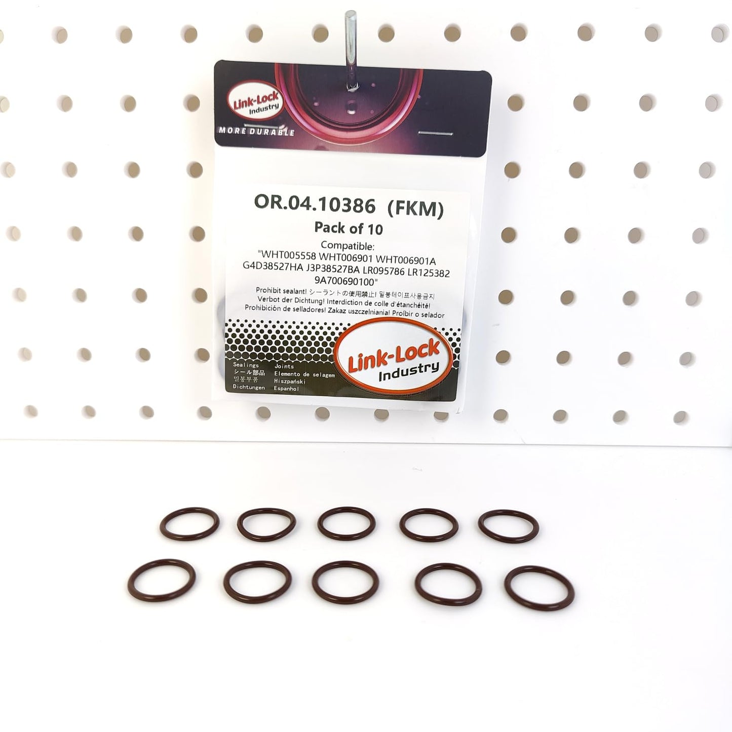 LINK-LOCK 10PCS OR.04.10386 FKMバイトンシーリングOリング ターボチャージャーエンジンオイルフィラーポート用キット WHT005558 WHT006901 WHT006901A G4D38527HA J3P38527BA LR095786 LR125382 9A700690100 AUDI-CEUA CGTA用