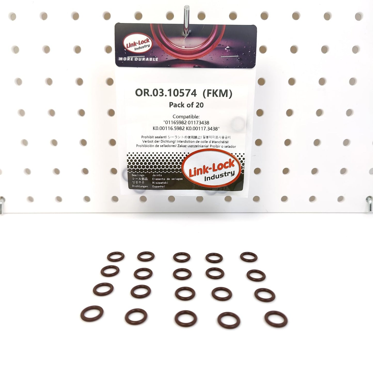 LINK-LOCK 20PCS OR.03.10574 FKM Viton 8×2 Sealing Universal O-Ring Kit 01165982 01173438 K0.00116.5982 K0.00117.3438 For DEUTZ For MAN