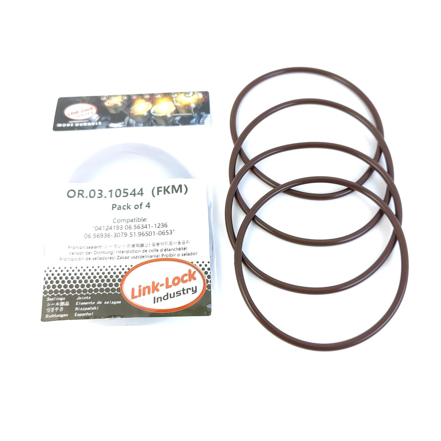 LINK-LOCK 4PCS OR.03.10544 FKM Viton 90×4 Sealing Universal O-Ring Kit 04124193 06.56341-1236 06.56936-3079 51.96501-0653 For DEUTZ For MAN