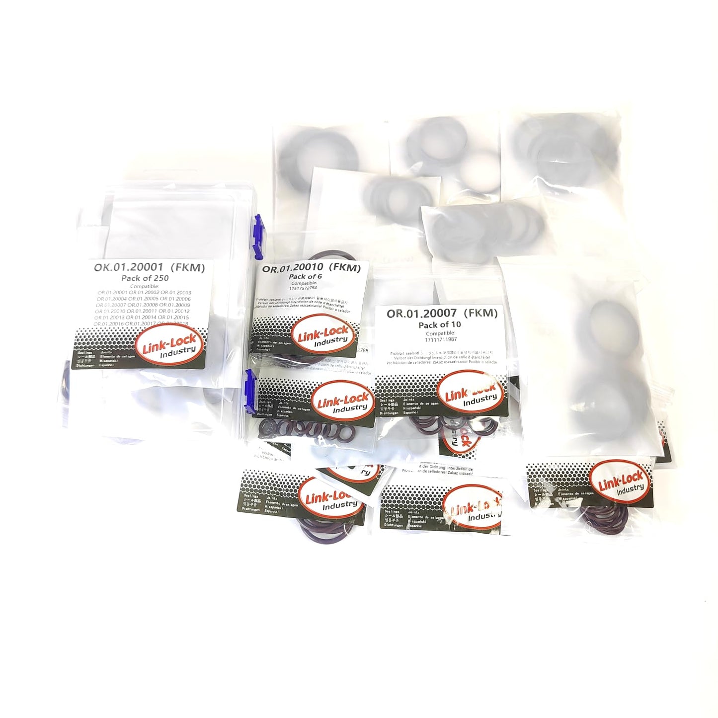 LINK-LOCK 250PCS FKM Viton OK.01.20001 Engine coolant pipe / Water hose O-Ring Kit for BMW ALL series 17127578399 17127578398 17127619684 17127596832 17222245358 11537793248 11537610049 11537634204