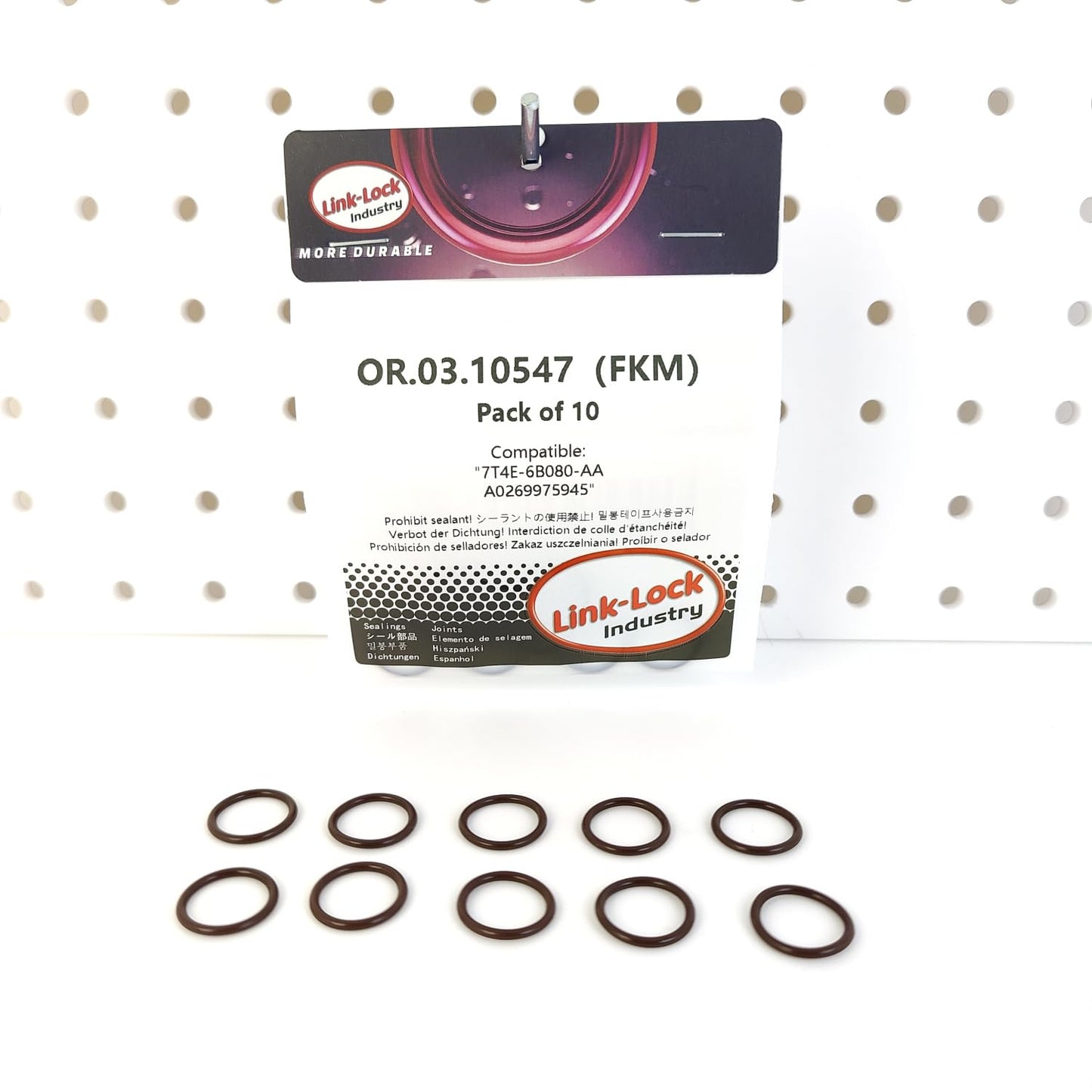LINK-LOCK 10PCS OR.03.10547 FKMバイトンシーリングOリングキット排気管用 7T4E-6B080-AA A0269975945 FORD-USA MERCEDES-BENZ用
