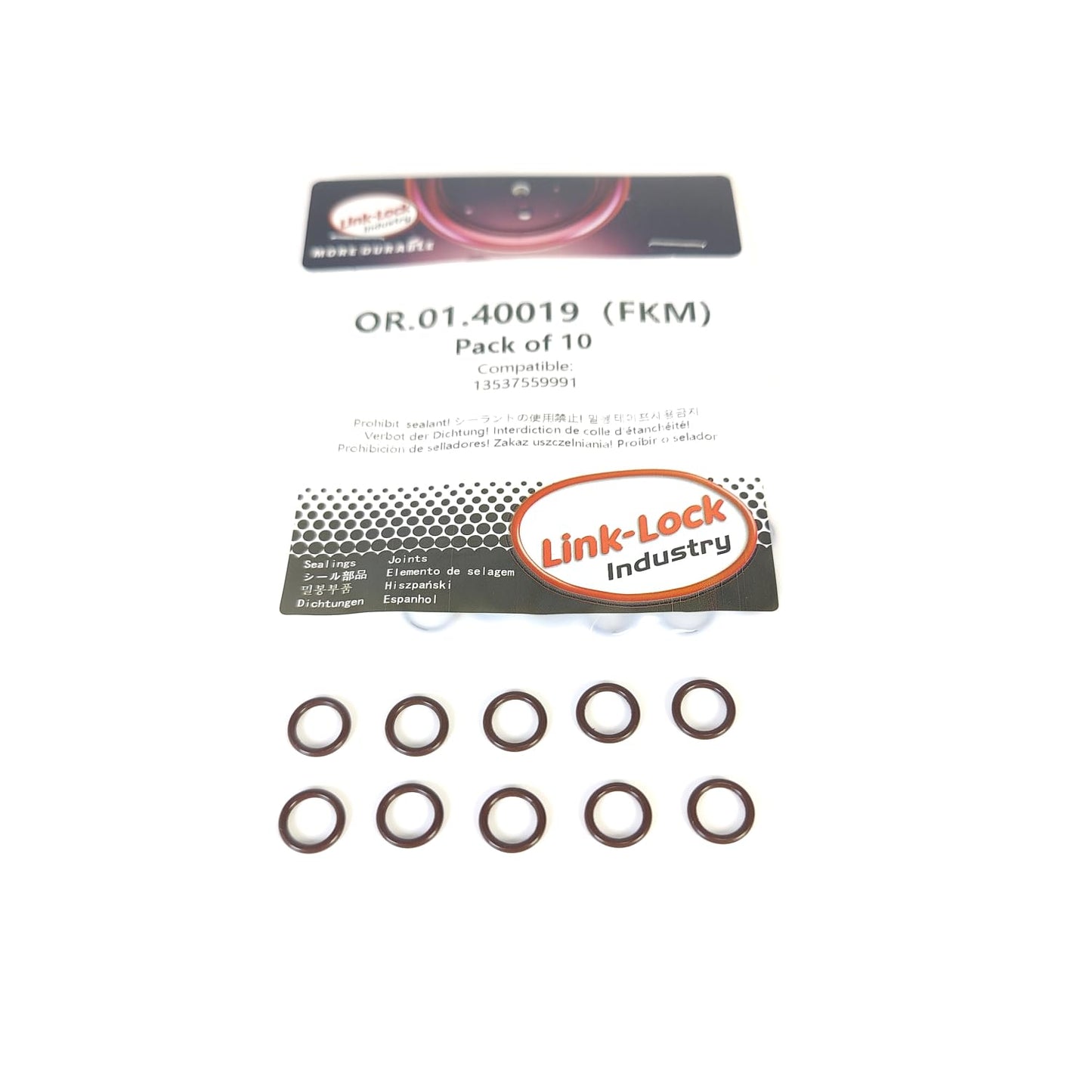 LINK-LOCK 10PCS FKM Viton OR.01.40019 Engine high-pressure fuel pump O-RING gasket 13537559991 for BMW N55 N63 N54 N53 N43 S65