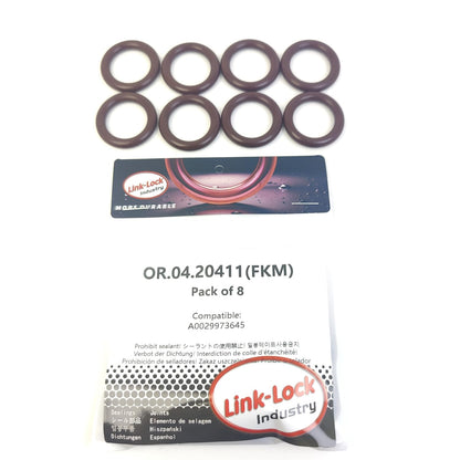 LINK-LOCK 8個 OR.04.20411 FKMバイトン製シーリングOリングキット タイミングチェーンテンショナー用 A0029973645 0029973645 メルセデス・ベンツ用