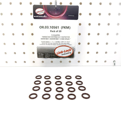 LINK-LOCK 20PCS OR.03.10561 FKMバイトンシーリングOリングキット クーラントパイプライン用 N90067202 WHT006123 11367507729 0009978811 A0009978811 31084-00QAC 日産用 メルセデスベンツ用 アウディ用 VW用