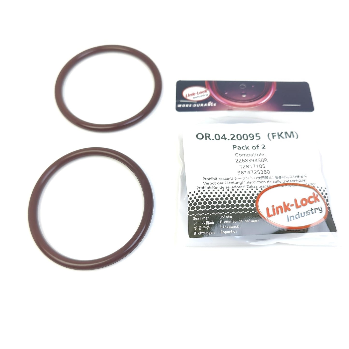 LINK-LOCK 2PCS OR.04.20095 FKM Viton Sealing O-Ring Kit of Air Metering device 226839458R T2R17185 9814725380 30551913 for DACIA for JAGUAR for PEUGEOT