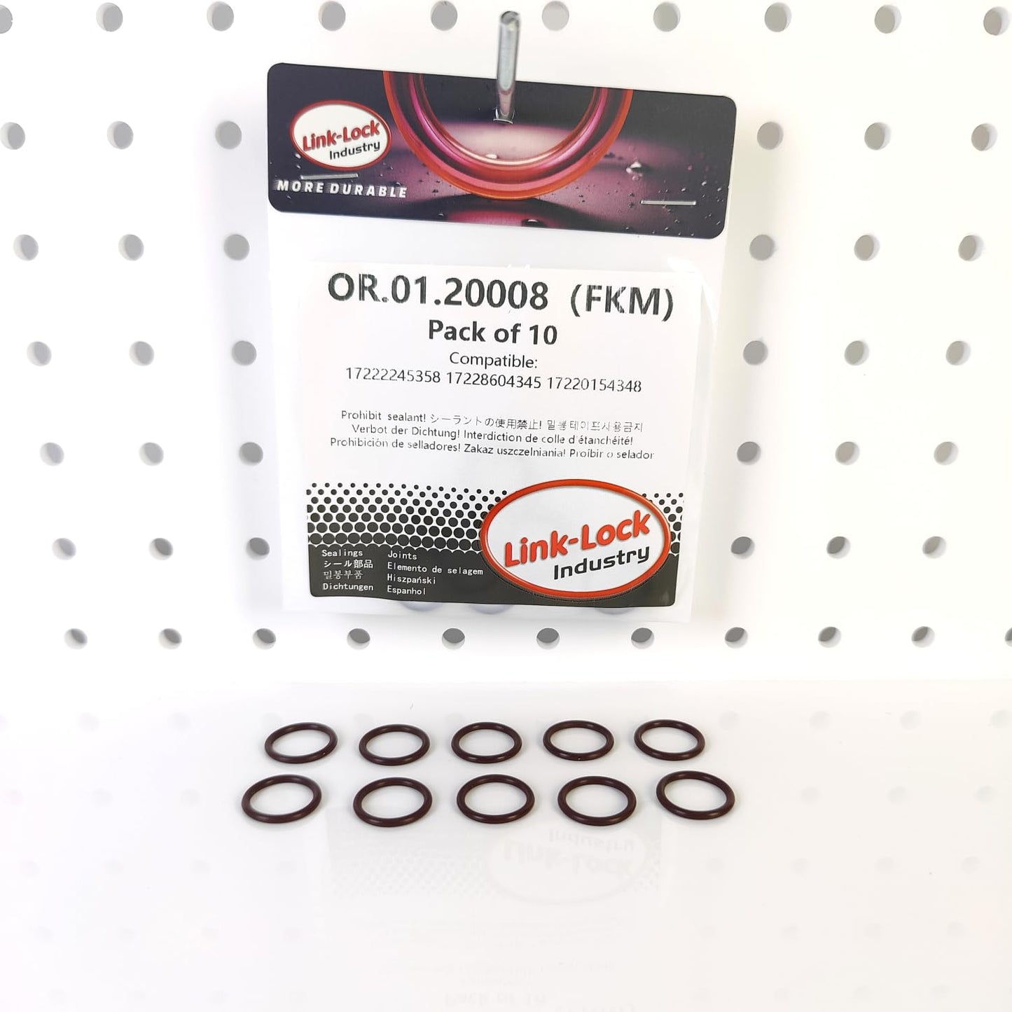 LINK-LOCK 10PCS FKM Viton OR.01.20008 Engine coolant pipe / Water hose O-Ring 17222245358 17228604345 17220154348for BMW N54 N55 M57 S65 M47 N47 N62 M30 M60 N63 M20 S85 N73 W10 W11 W17