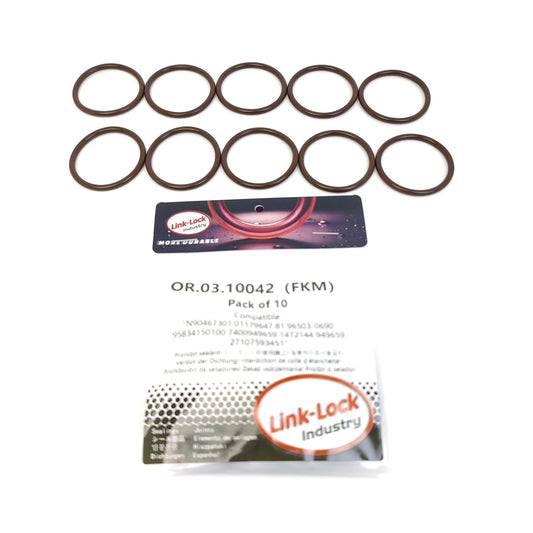 LINK-LOCK 10PCS OR.03.10042 FKM Viton スパークプラグスリーブ用Oリングキット N90467301 01179647 81.96503-0690 95834150100 7400949659 1472144 949659 27107593451 SCANIA用 BMW N47 N55 N20 N26用