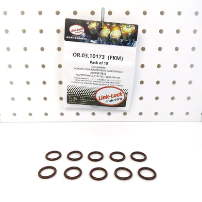LINK-LOCK 10PCS OR.03.10173 FKMバイトンシーリングOリングキット クーラントパイプ用 A0009977904 A0009978203 A0009978603 11147564315 BMW-N74用 LAND ROVER-DT306用 MERCEDES-BENZ-OM654 OM473用