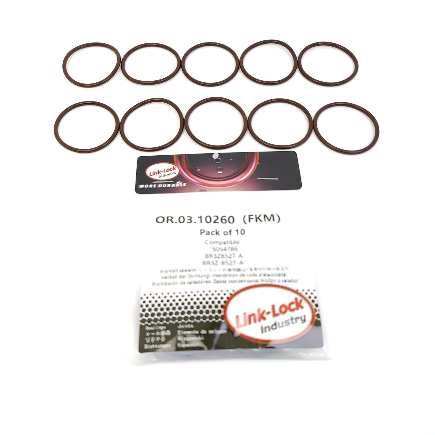 LINK-LOCK 10PCS OR.03.10260 FKM Viton Sealing O-Ring Kit of Water Pump 5054786 BR3Z8527-A BR3Z-8527-A For FORD-998 99G 99M For FORD USA-99M C33 T33 C35 T35
