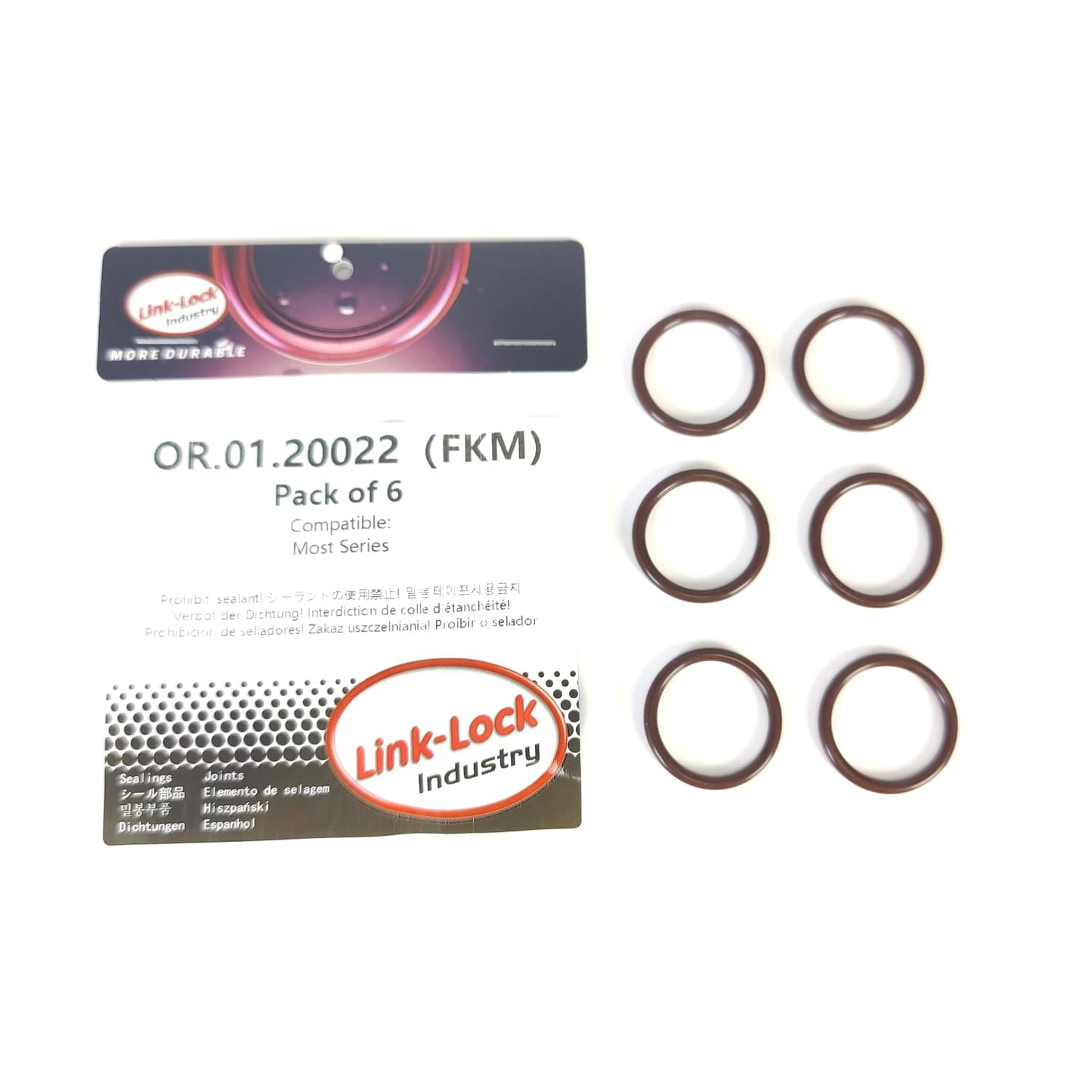 LINK-LOCK 6PCS FKM Viton OR.01.20022 Engine coolant pipe / Water hose O-Ring for BMW MOST
