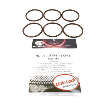 LINK-LOCK 6PCS OR.03.10258 FKM Viton ウォーターポンプOリングキット 19322-PCX-003 5080115AA 192553 55186955 0129970745 A0129970745 1314268L50000 1511284E50 9S519417AA HONDA-K24K20 ACURA-K20A用
