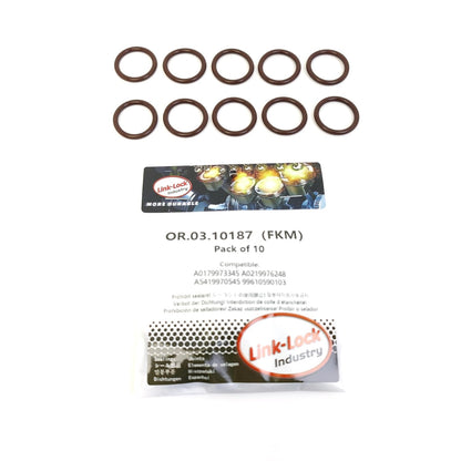 LINK-LOCK 10PCS OR.03.10187 FKM Viton Sealing O-Ring Kit of Cylinder head plug A0179973345 A0219976248 A5419970545 99610590103 For MERCEDES-BENZ-OM472 OM471 OM473 470