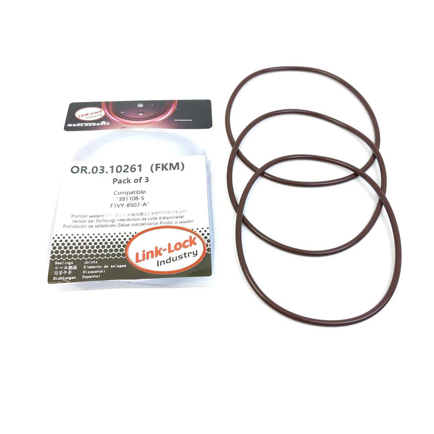 LINK-LOCK 3PCS OR.03.10261 FKM Viton Sealing O-Ring Kit of Water Pump 391108-S F1VY-8507-A For FORD USA-V99V 998A 99L4 54USEM 99Z1