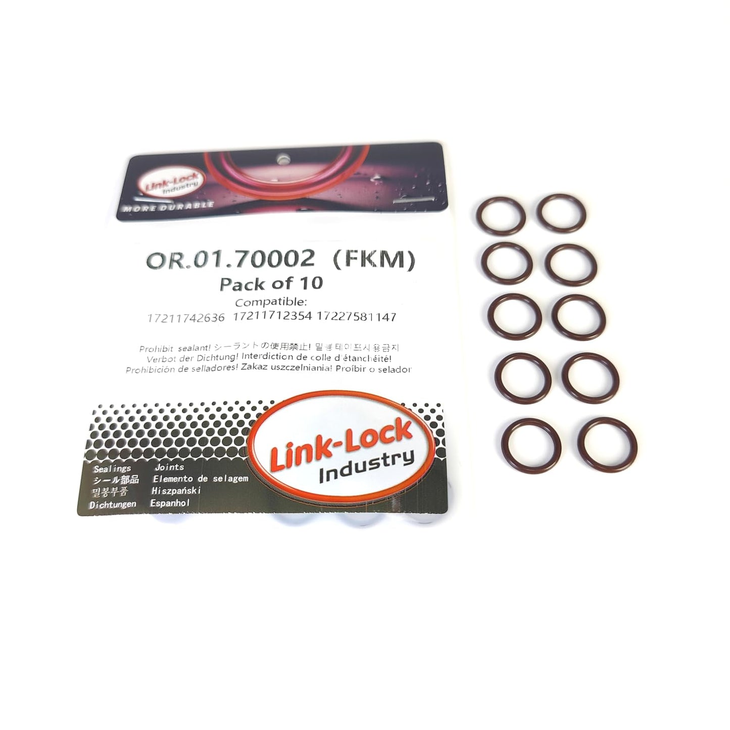 LINK-LOCK 10個 FKM Viton OR.01.70002 Oリングガスケット トランスミッション冷却パイプ用 17211742636 17211712354 17227581147 BMW E46 E90 E93 E60 E65 F82 E66 F02 E70 E71 E85