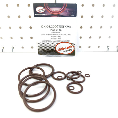 LINK-LOCK 16PCS FKM Viton O-RING Kit  A0269976745 A0039971889 A0169972445 A0039971689 of Coolant pipe For MERCEDES-BENZ-W212 W204 X204 W166 W164-M272 M278 M276