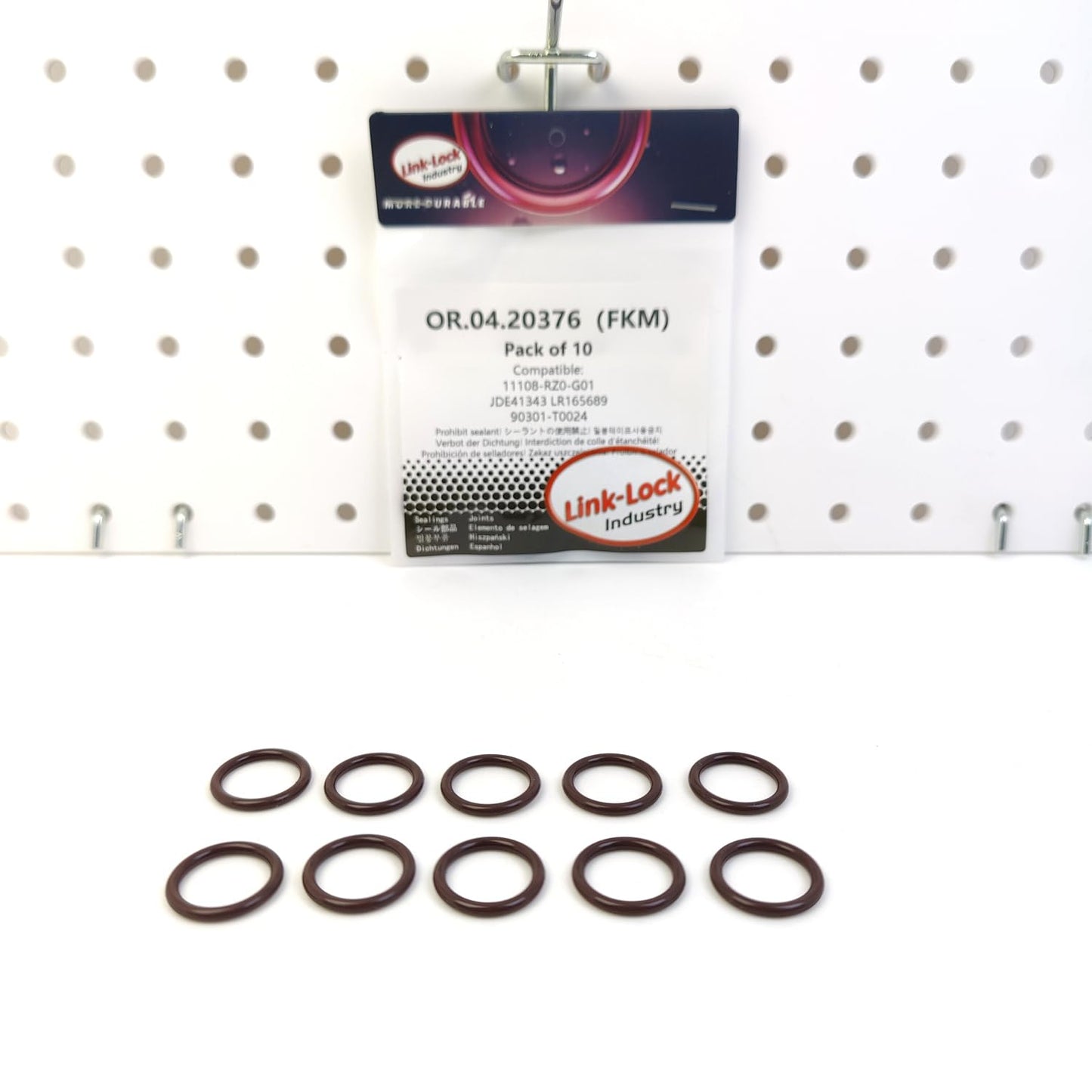 LINK-LOCK 10個 OR.04.20376 FKMバイトンシーリングOリングキット ウォーターコネクタ/チャージャー用 HONDA用 JAGUAR用 LAND用 ROVER用 TOYOTA用 11108-RZ0-G01 JDE41343 LR165689 90301-T0024