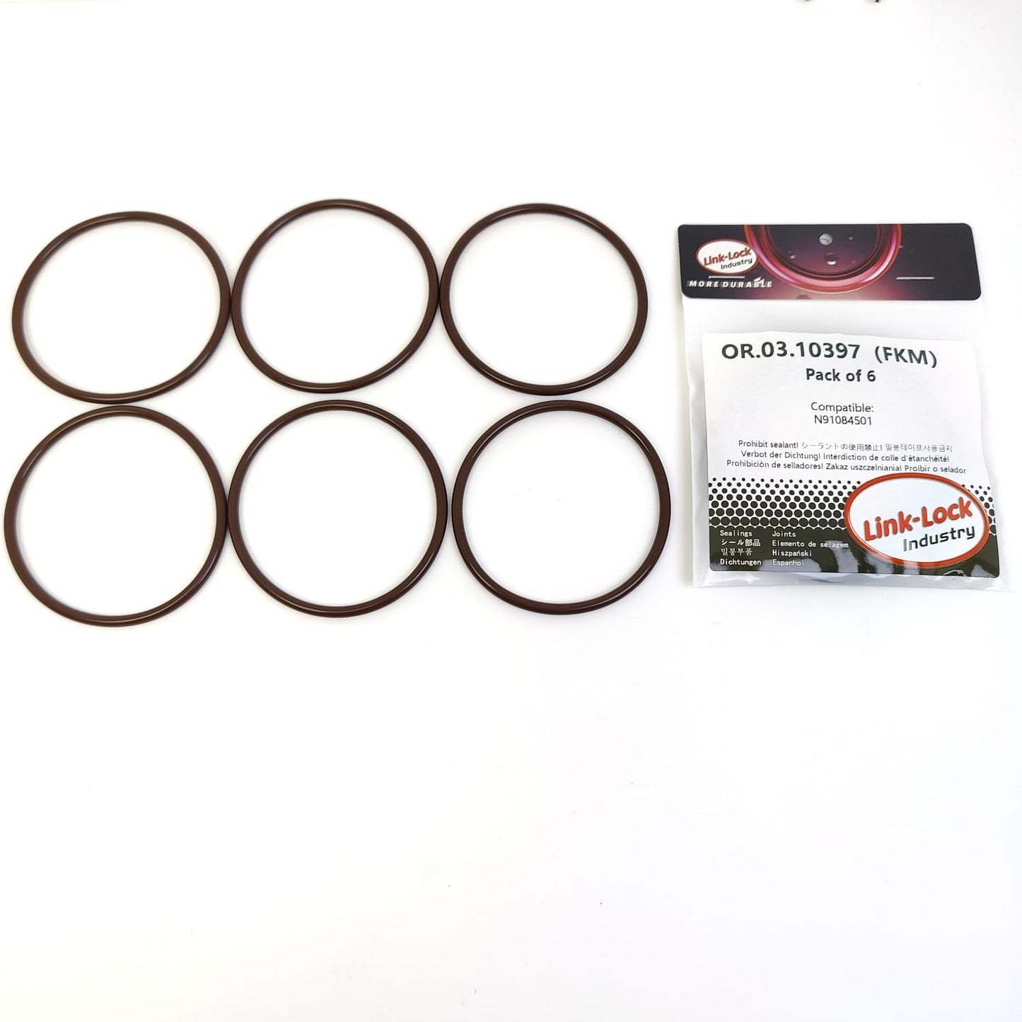 LINK-LOCK 6PCS OR.03.10397 FKM Viton Sealing O-Ring Kit of Oil pan N91084501 For AUDI-CHZD CYVB For VW-CFCA