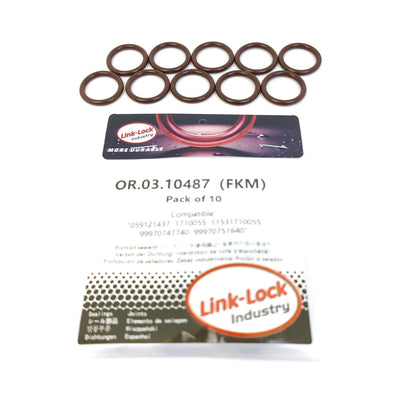 LINK-LOCK 10PCS OR.03.10487 FKM バイトンシーリングOリングキット 冷却システムパイプ用 059121437 1710055 11531710055 99970747740 99970751640 BMW ポルシェ アウディ フォルクスワーゲン用