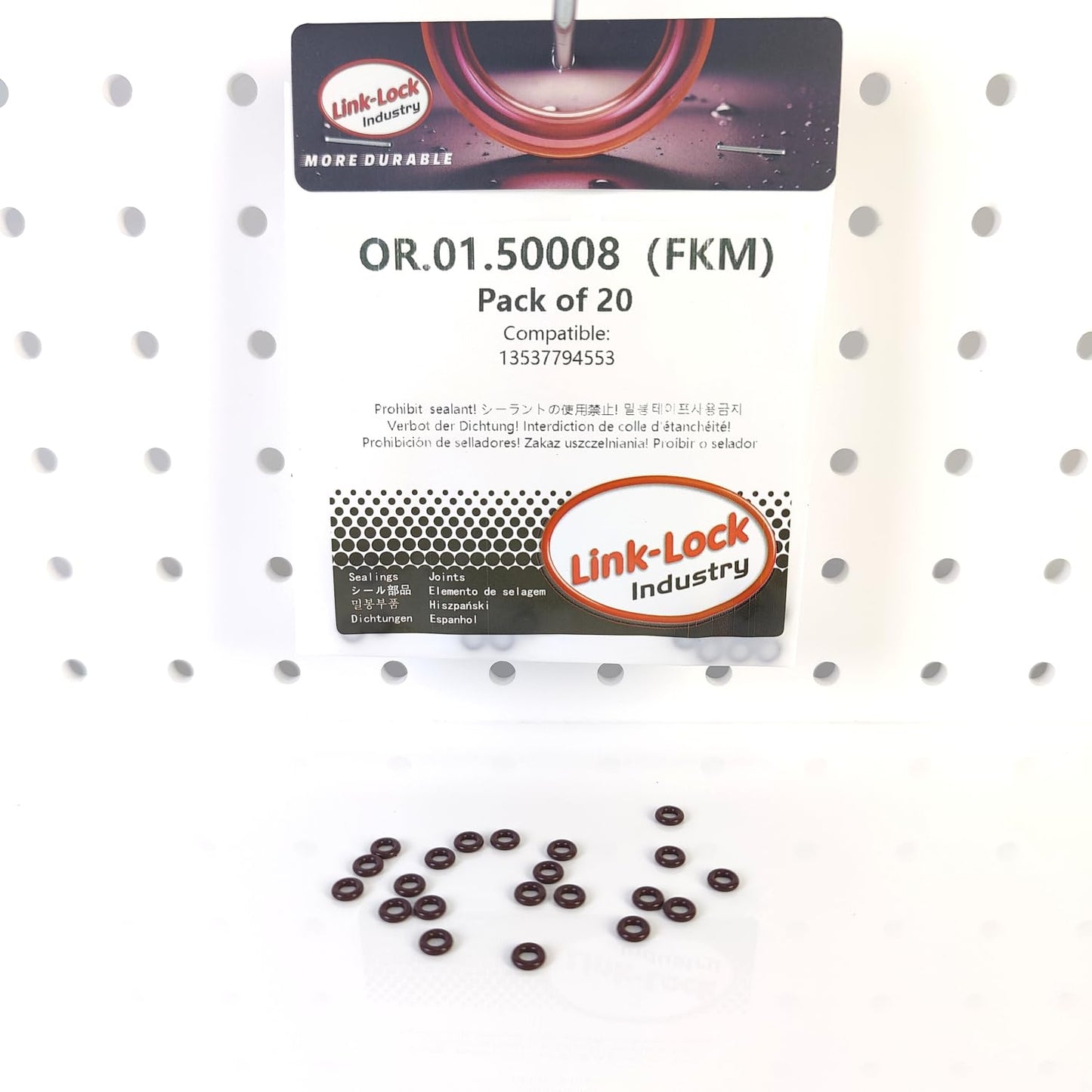 LINK-LOCK 20PCS FKM Viton OR.01.50008 Fuel injection valve O-RING gasket 13537794553 for BMW N47 N57 B37 B47 B57