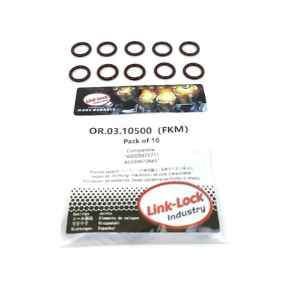 LINK-LOCK 10PCS OR.03.10500 FKM Viton Sealing O-Ring Kit of Cooling water pipe A0009975711 A0239972845 For MERCEDES-BENZ