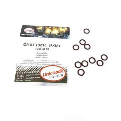 LINK-LOCK 10PCS OR.03.10214 FKM Viton Sealing O-Ring Kit of Oil pump 90301-08010 90301-T0008 For TOYOTA-1KD 2KD