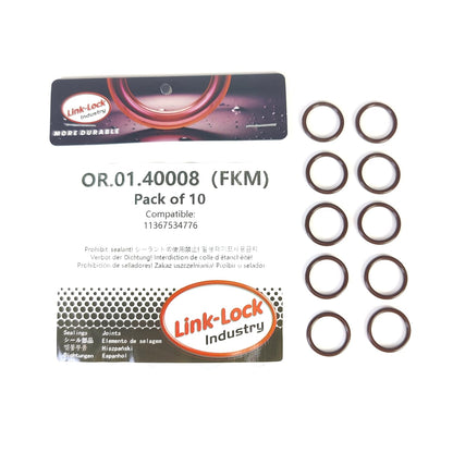 LINK-LOCK 10PCS FKM Viton OR.01.40008 Engine VVT solenoid valve O-RING gasket 11367534776 for BMW N13 N12 N14 N16 N18