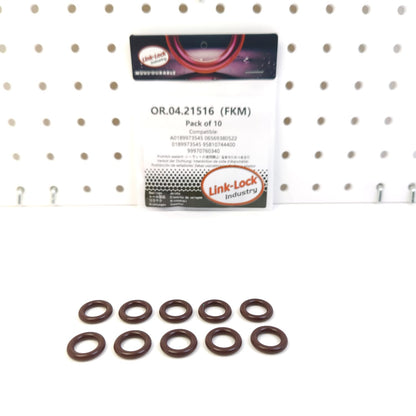 LINK-LOCK 10PCS OR.04.21516 FKM Viton Sealing O-Ring Kit of Intake pipe / Cooling fluid pump A0189973545 06569380522 0189973545 95810744400 99970760340 for MERCEDES-BENZ-OM642 For PORSCHE