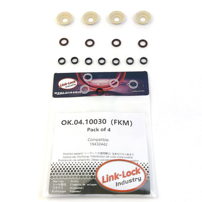 LINK-LOCK 4Set OK.04.10030 fuel injector repair kit 19432442 with FKM Viton O-RING For BUICK For CHEVROLET For CADILLAC 6.2 4.3 LT1 LT2 LT4 LT5