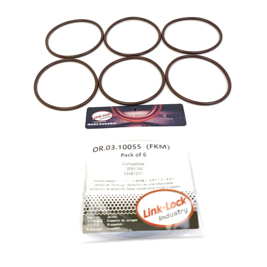 LINK-LOCK 6個 OR.03.10055 FKMバイトンシーリングOリングキット オイルフィルター用 2091162 55587251 OPEL-D20 B20用