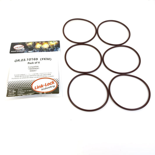 LINK-LOCK 6個組 OR.03.10169 FKMバイトン製クーラントパイプ用Oリングキット 7400994041 994041 VOLVO-D5K240 D8K280 D8K350 D8K320 D8K250用 RENAULT TRUCKS-DTI8-122HQ DTI8-122HR DTI8-122HS用