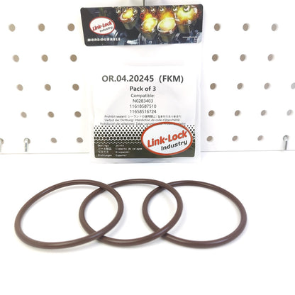 LINK-LOCK 3PCS OR.04.20245 FKM バイトンシーリングOリングキット チャージエアホース N0283403 11618587510 11658516724 アウディ BMW用