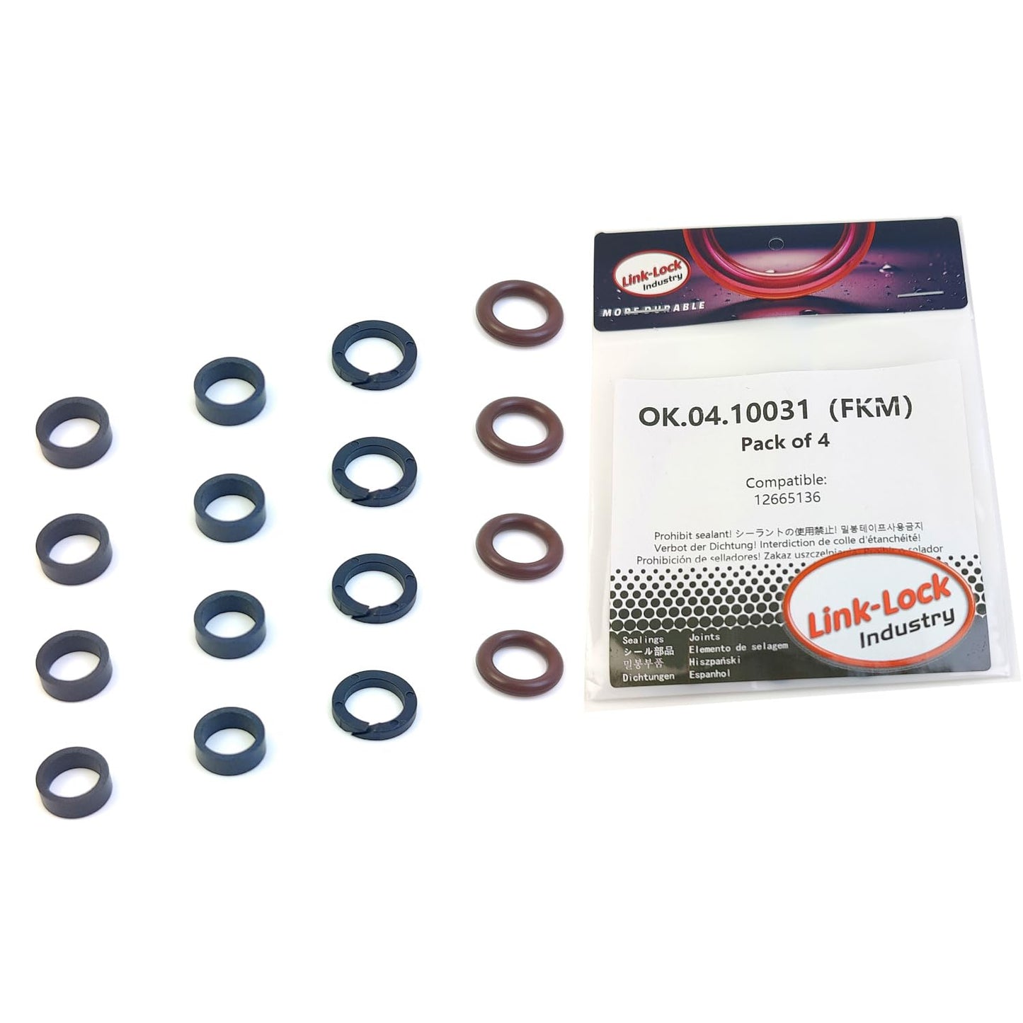 LINK-LOCK 4Set OK.04.10031 fuel injector repair kit 12665136 with FKM Viton O-RING For BUICK For CHEVROLET For CADILLAC 1.4T 1.5L 320 15S L3G LE2
