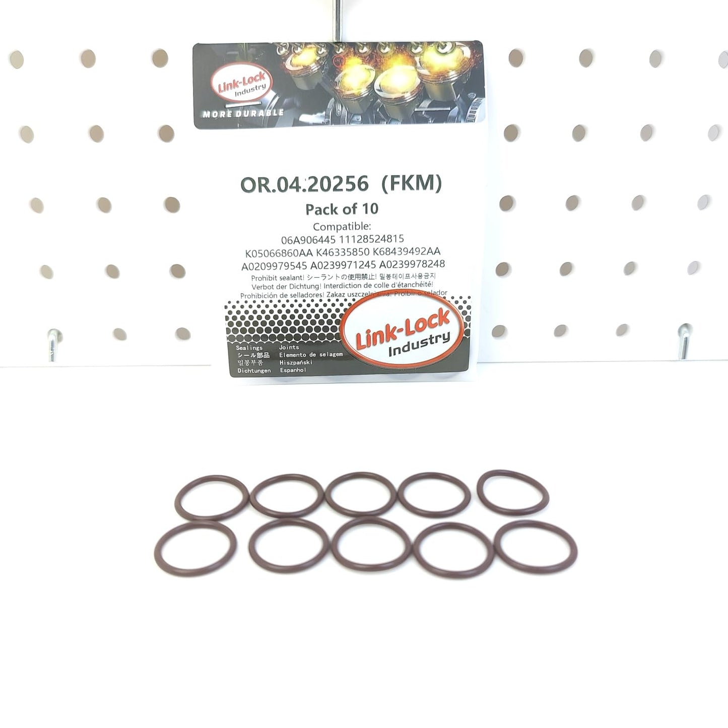 LINK-LOCK 10PCS OR.04.20256 FKM Viton Sealing O-Ring Kit of Engine Oil Level Sensor N90715601 06A906445 11128524815 K05066860AA K46335850 K68439492AA A0209979545 A0239971245 A0239978248 15066-3RC6B