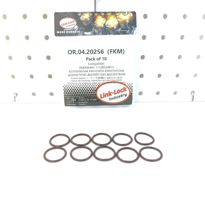 LINK-LOCK 10PCS OR.04.20256 FKM Viton Sealing O-Ring Kit of Engine Oil Level Sensor N90715601 06A906445 11128524815 K05066860AA K46335850 K68439492AA A0209979545 A0239971245 A0239978248 15066-3RC6B