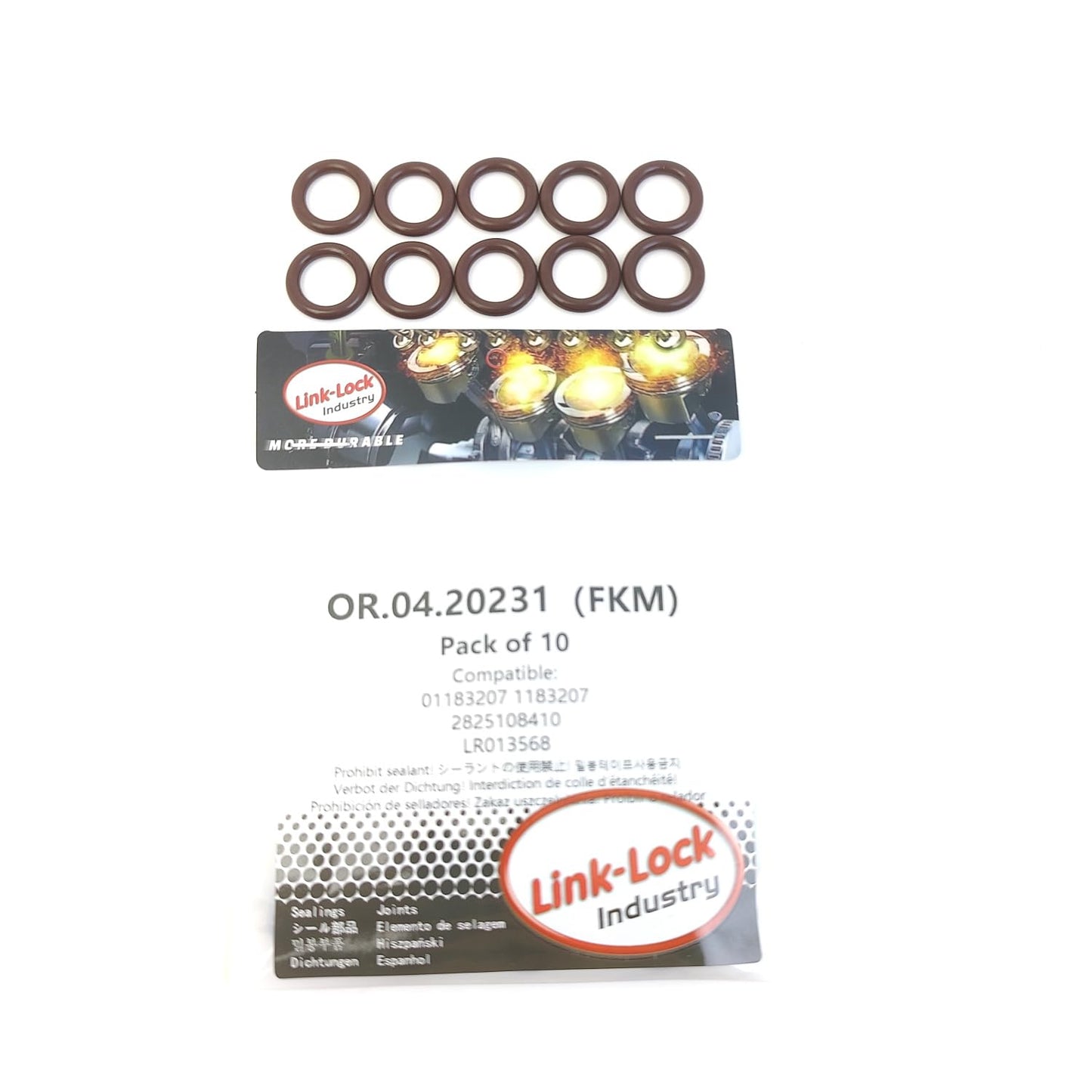 LINK-LOCK 10個組 OR.04.20231 FKM バイトン ウォーターポンプ用Oリングキット 01183207 1183207 2825108410 LR013568 DEUTZ用 HYUNDAI用 LAND ROVER用