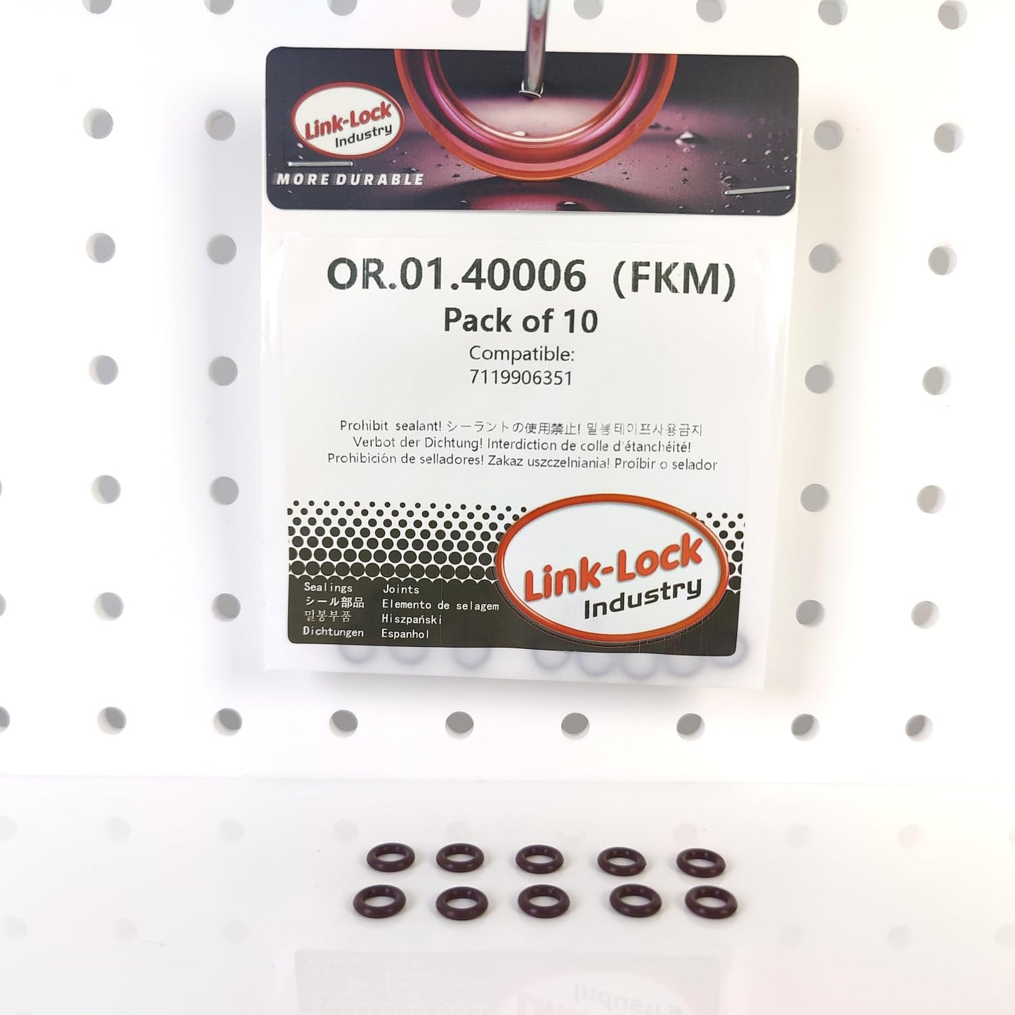 LINK-LOCK 10PCS FKM Viton OR.01.40006 Engine Coolant pipe connector O-RING gasket 7119906351 for BMW N13