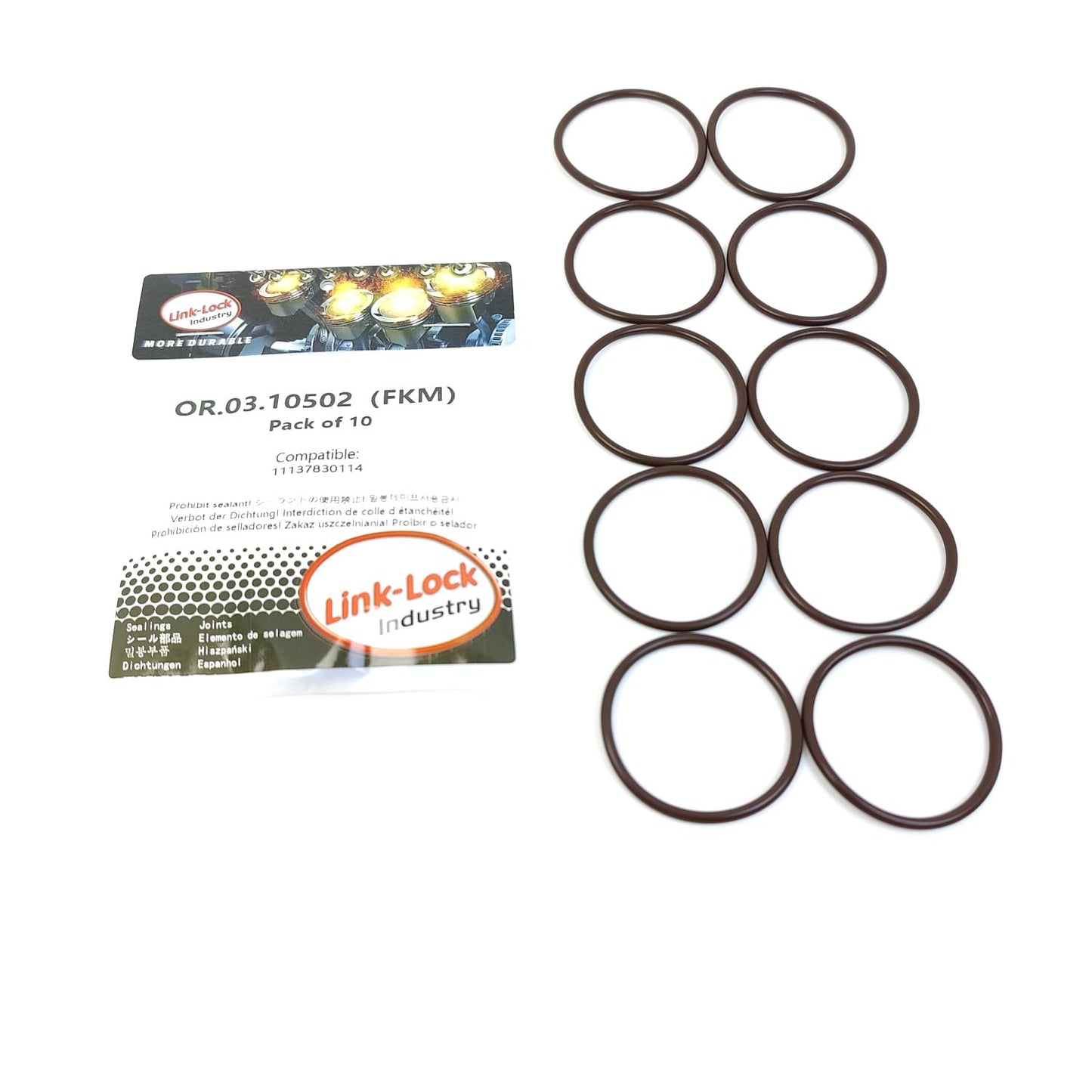 LINK-LOCK 10PCS OR.03.10502 FKM Viton Sealing O-Ring Kit of Solenoid valve 11137830114 For BMW